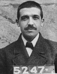 Mugshot de 1910 la policía Charles Ponzi
